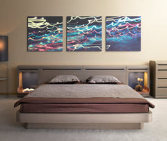 Three Blue squares triptych